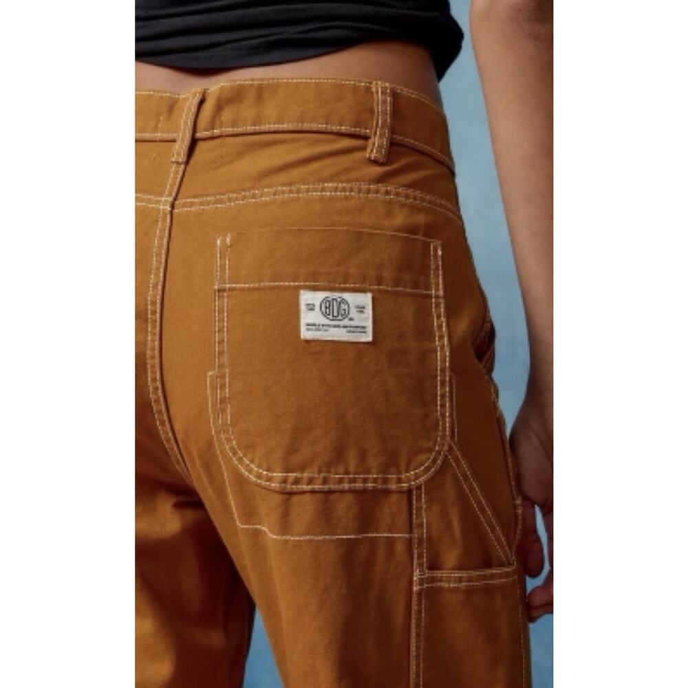 BDG Urban Outfitters Carpenter Pants 26 Mustard Brown Utility Straight Leg - Picture 6 of 9